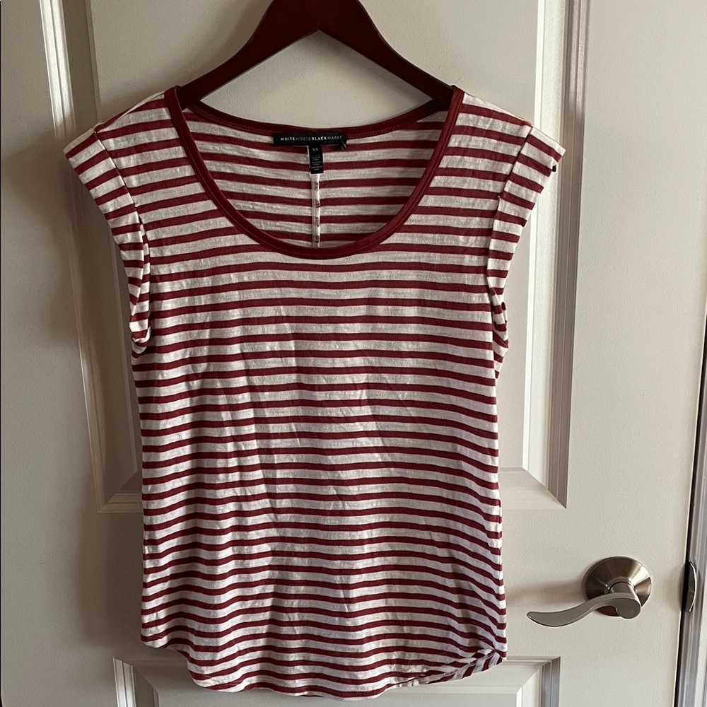 White House Black Mary Women's Striped Scoop Neck Tee
